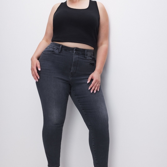 NWT Good American ALWAYS FITS GOOD LEGS SKINNY CROPPED JEANS - Picture 3 of 6